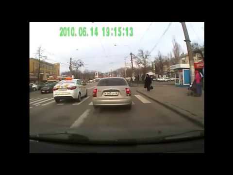 Авария  с пешеходом в Липецке 28 11 2014